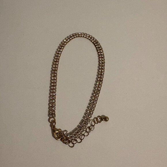 Gold rhinestone bracelet - Picture 2 of 3